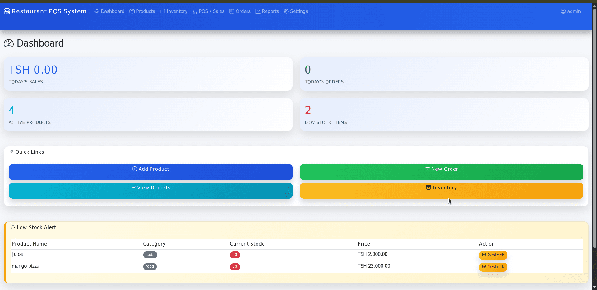 RESTAURANT POS & INVENTORY MANAGEMENT SYSTEM
